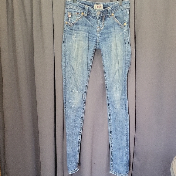 MEK DENIM  Light Blue Skinny Jeans - Picture 1 of 11